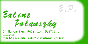 balint polanszky business card